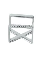 The x ring in sterling silver & rhodium