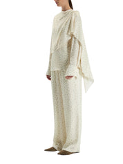 POLKA DOT DRAPED BLOUSE