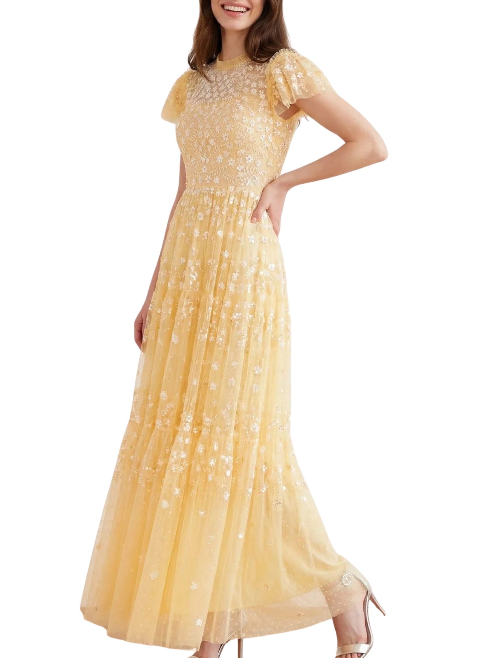 Clover short sleeve ankle gown