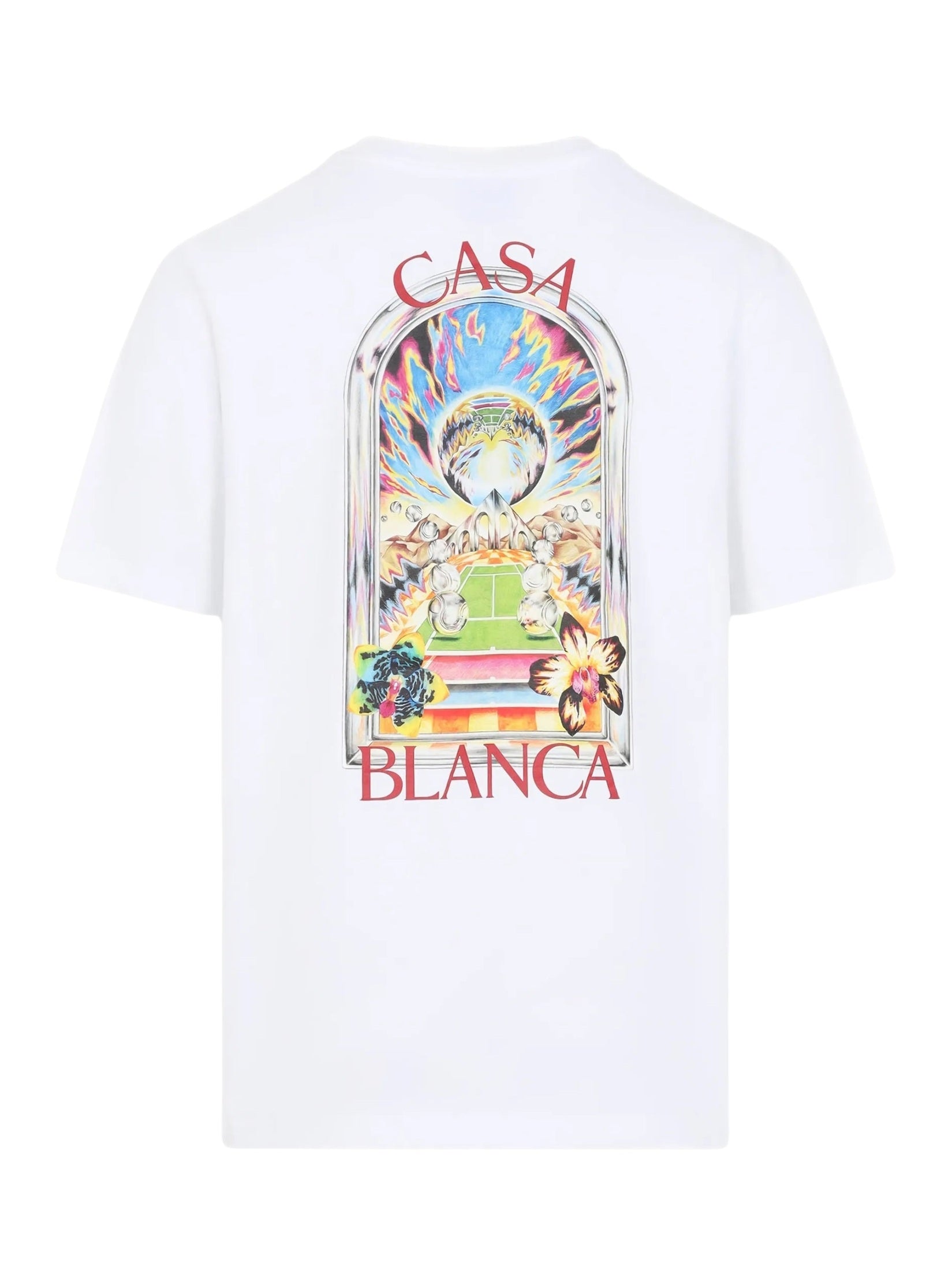 White Tennis Landscape Short Sleeve T‑Shirt