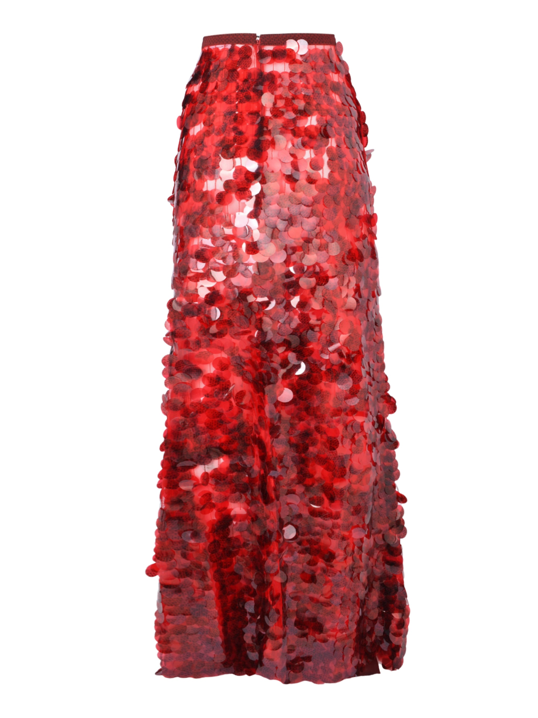 PRINTED SEQUIN TULLE LONG SKIRT