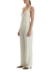 PINSTRIPE STRAIGHT-LEG TROUSERS