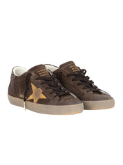 Super-star suede upper toe tongue and star glitter heel