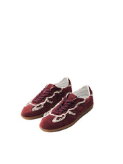 TB.490 CROCHET BURGUNDY LEATHER SNEAKERS