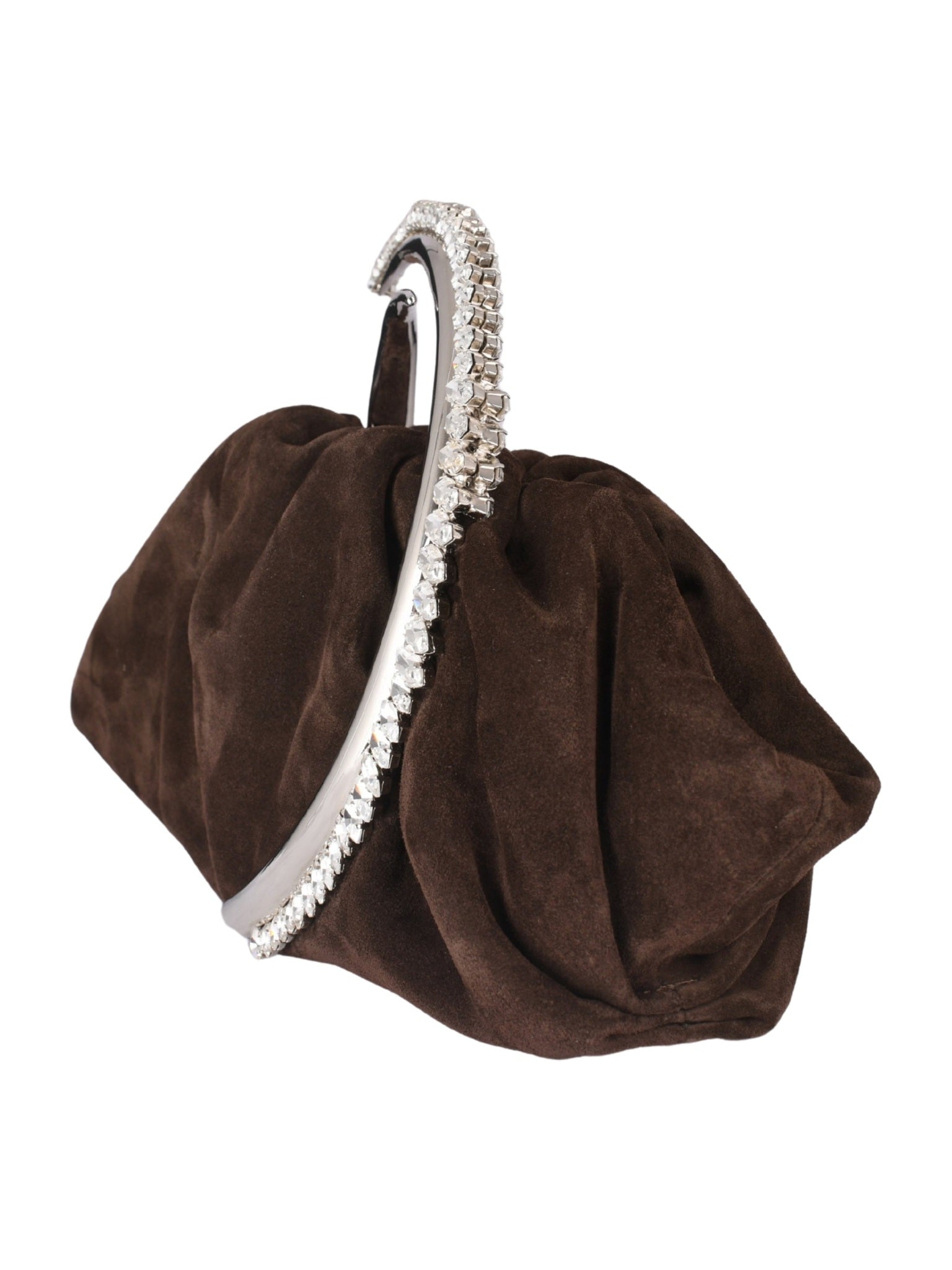 Karma pouch suede brown leather clutch