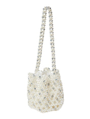 Ivory & silver bibi bucket bag