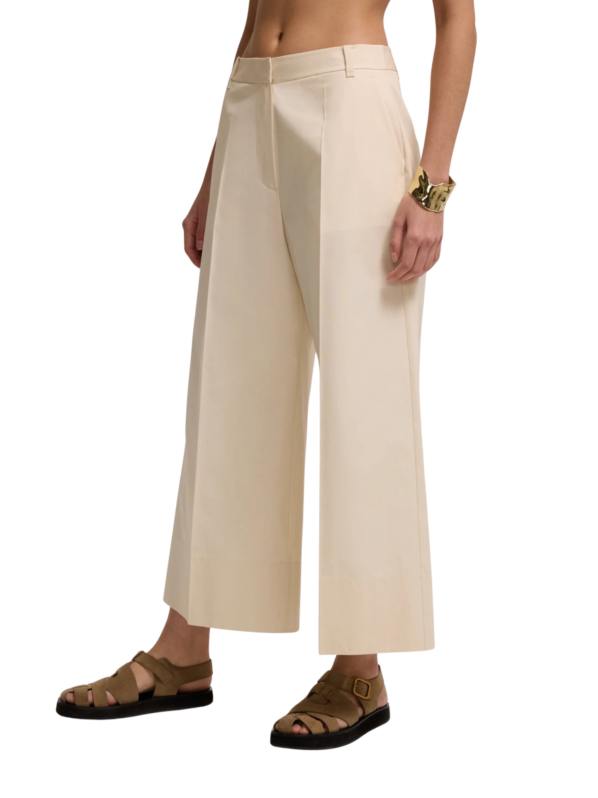 COTTON BEIGE TROUSERS
