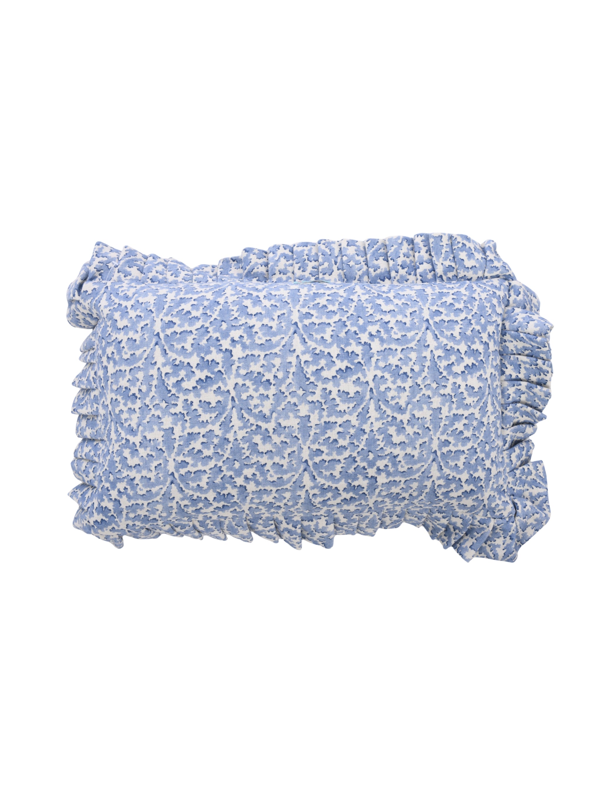 RUFFLED CUSHION BAGATELLE BLUE