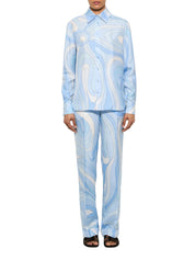 Marmo print silk pants