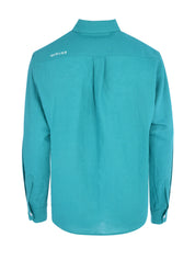 TURQUOISE LINEN LONG SLEEVE SHIRT