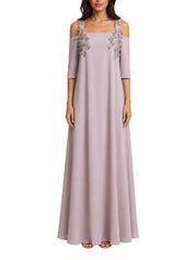 Purple Cold-Shoulder Dress