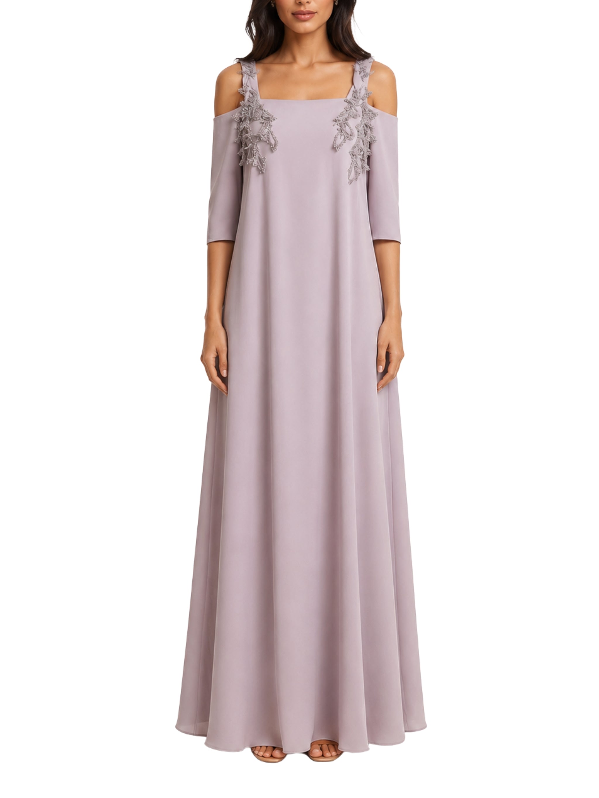Purple Cold-Shoulder Dress