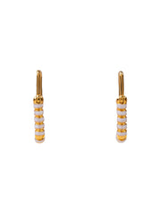 Nail lock earrings in sterling silver & 18k gold vermeil and white enamel