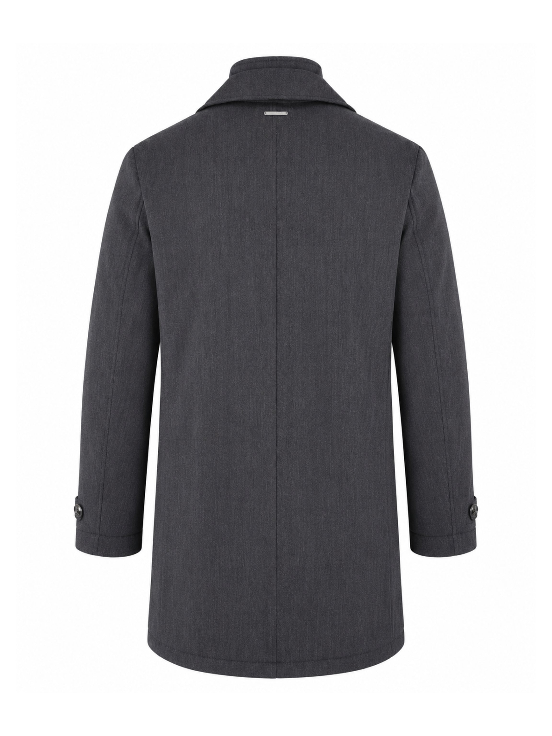 Grey Wool Blend Trench Coat