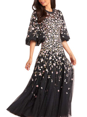 SYLVIA ROSE ROUND NECK ANKLE GOWN