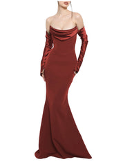 Raven Crepe Long Dress