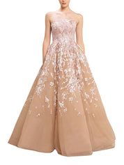 Sequin embroidered long dress