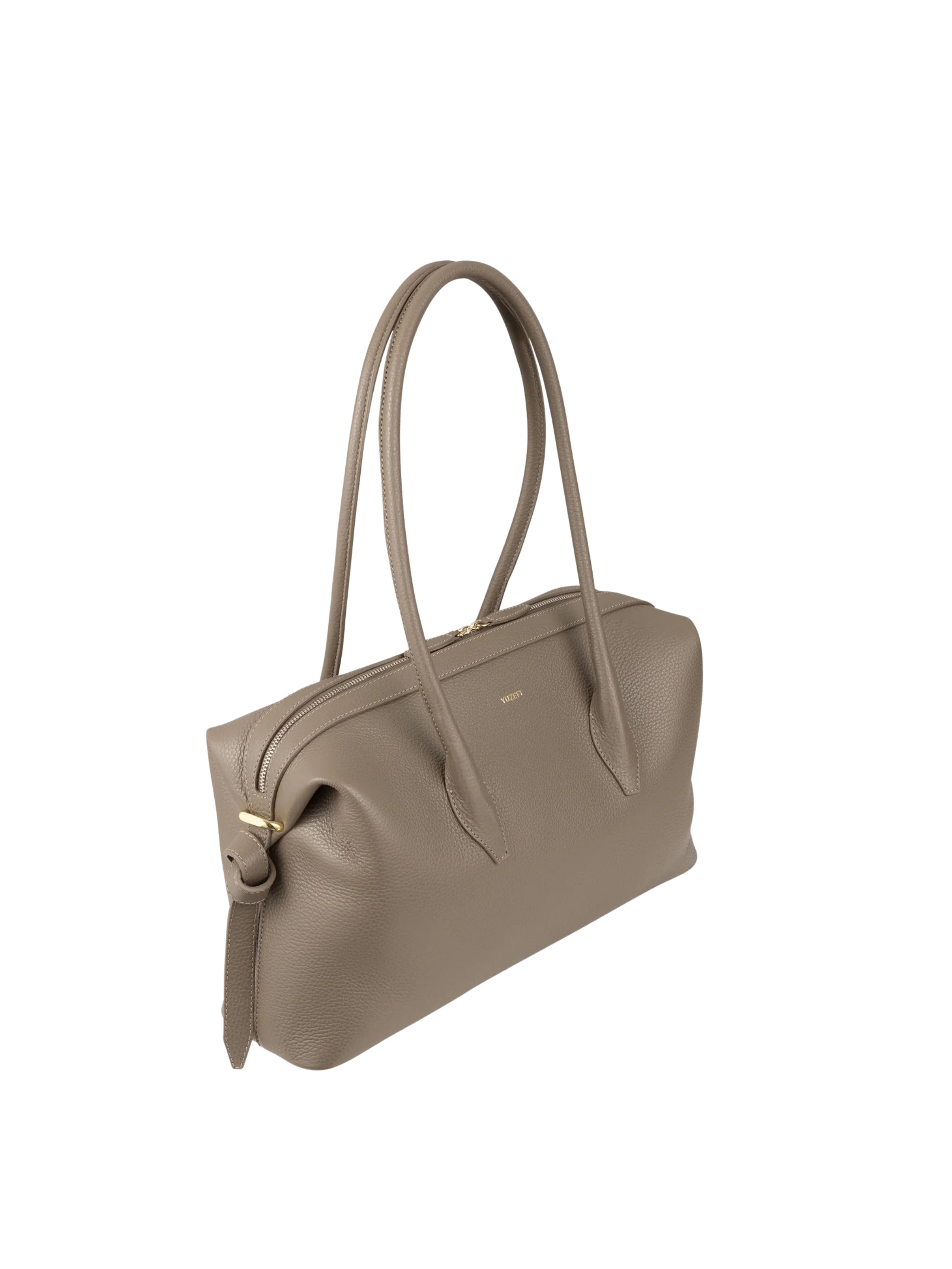 BRIOCHE DUFFLE TAUPE PEBBLE GRAINED LEATHER