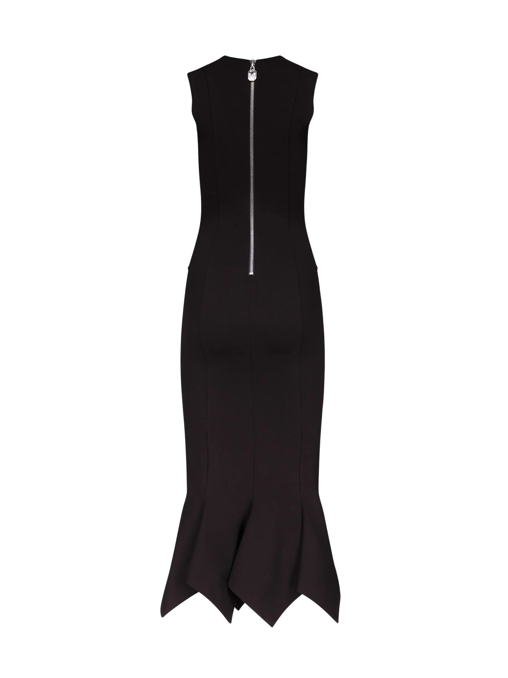 Handkerchief zipper midi dress