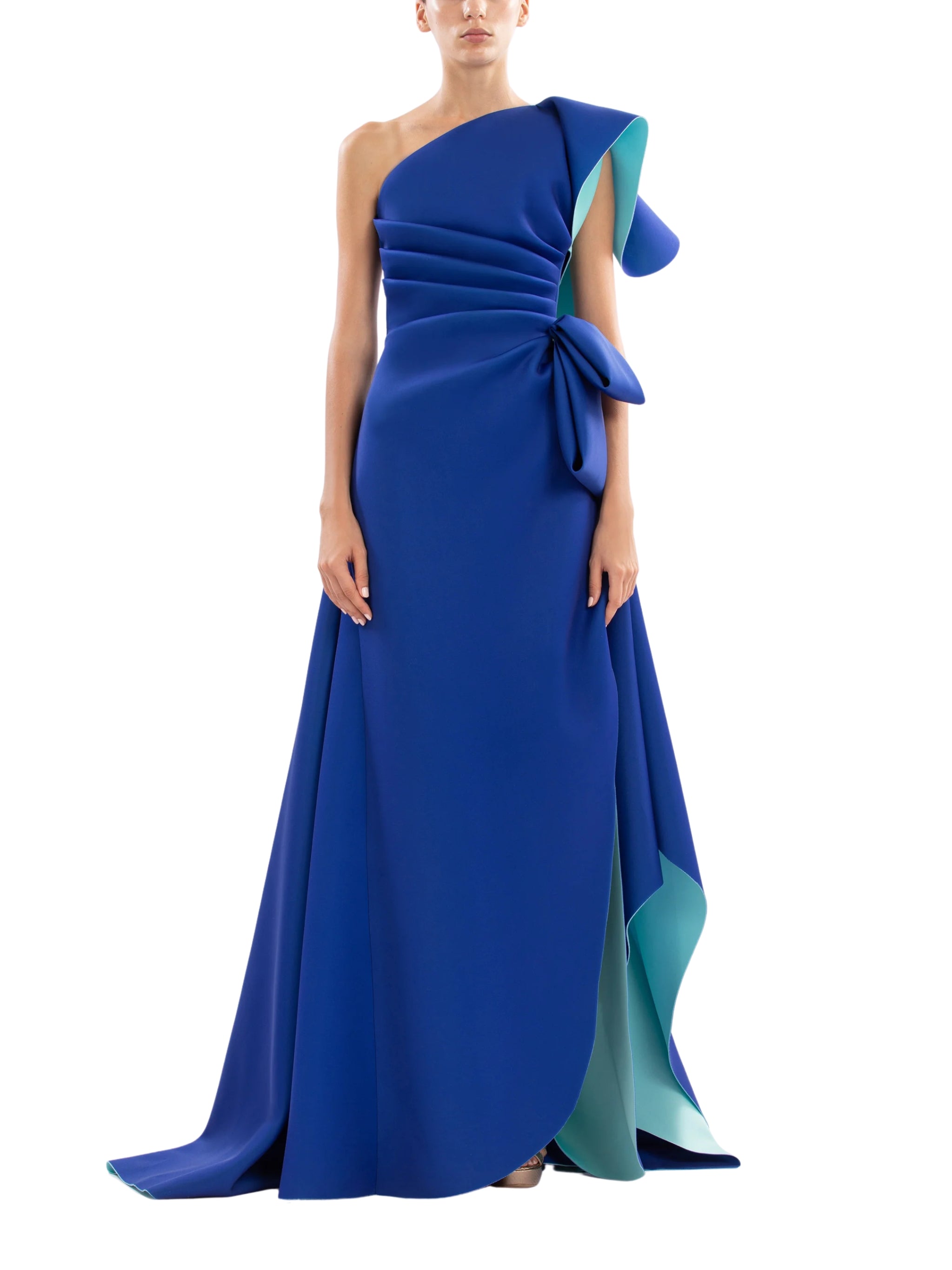 DOUBLE FACED SCUBA LONG DRESS