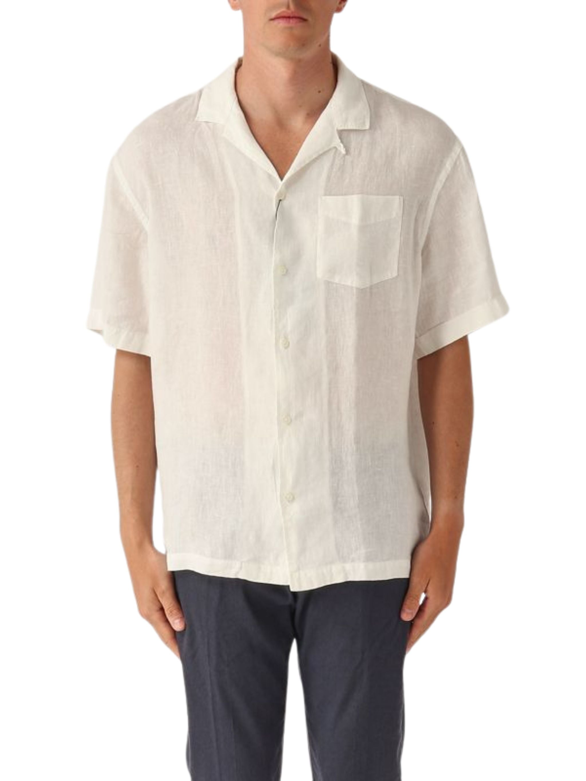 CAMICIA BART P. LINO M/ C TINTO CAPO