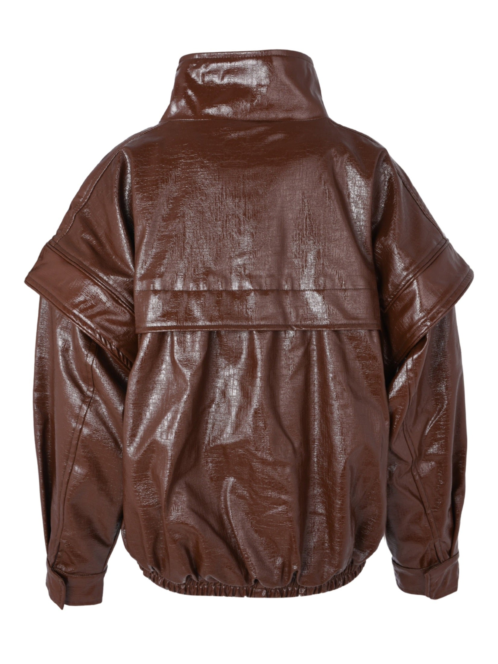 Brown vegan leather jacket-vest