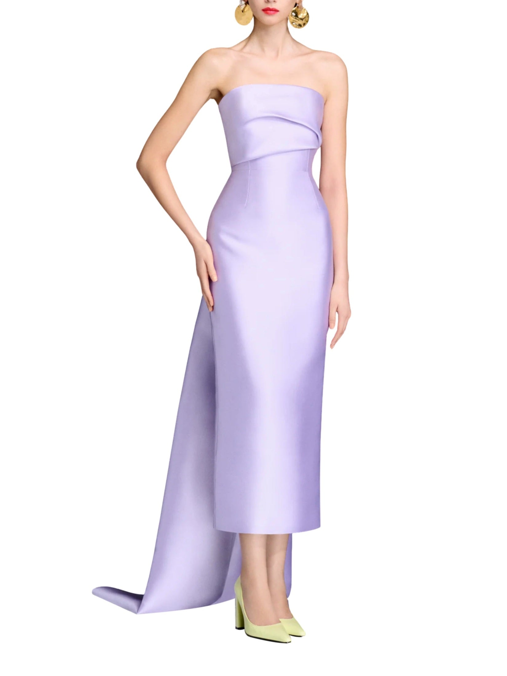 Kiki Strapless Midi Dress - Lavender