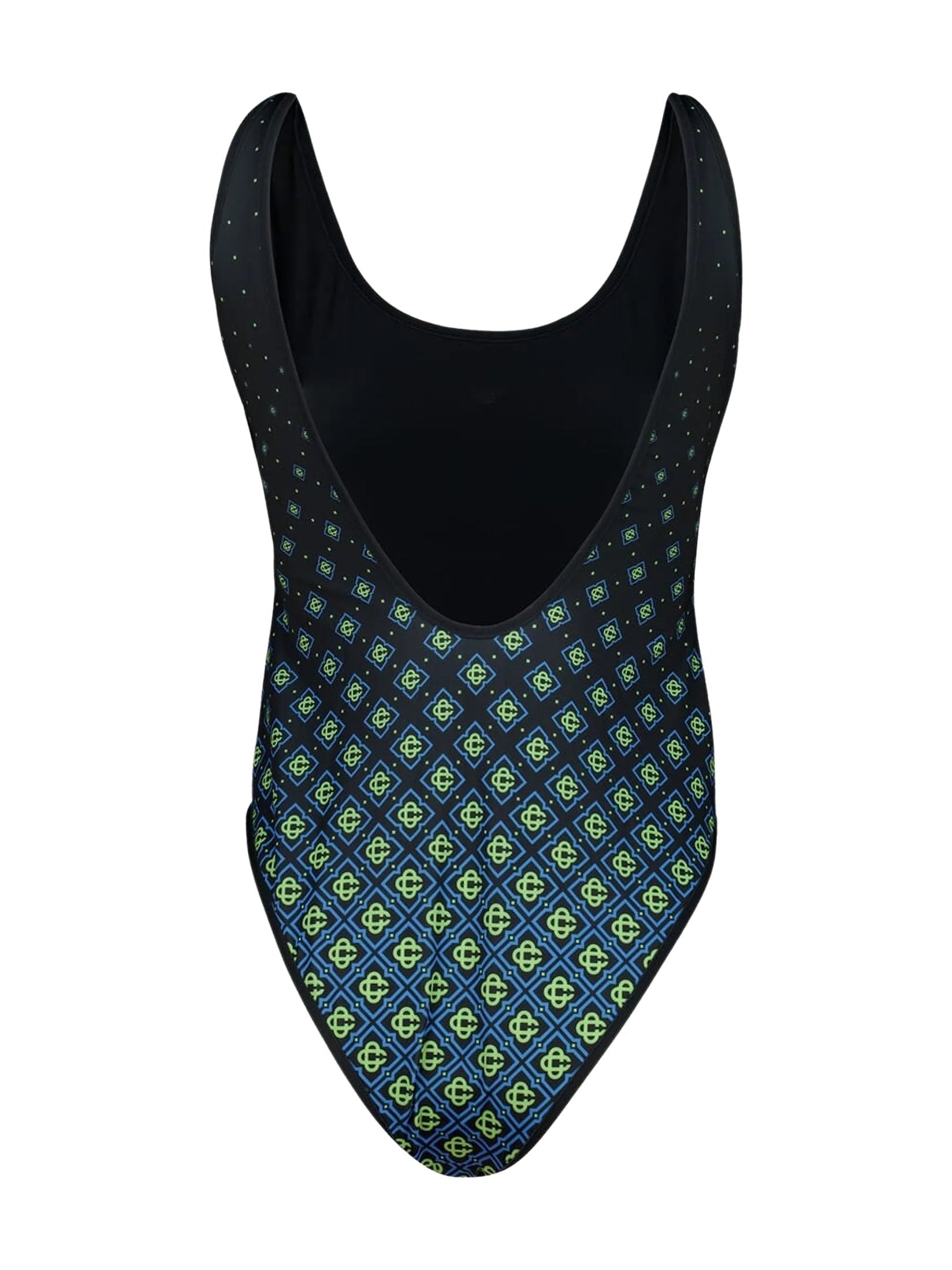 Degrade black monogram printed swimsuit