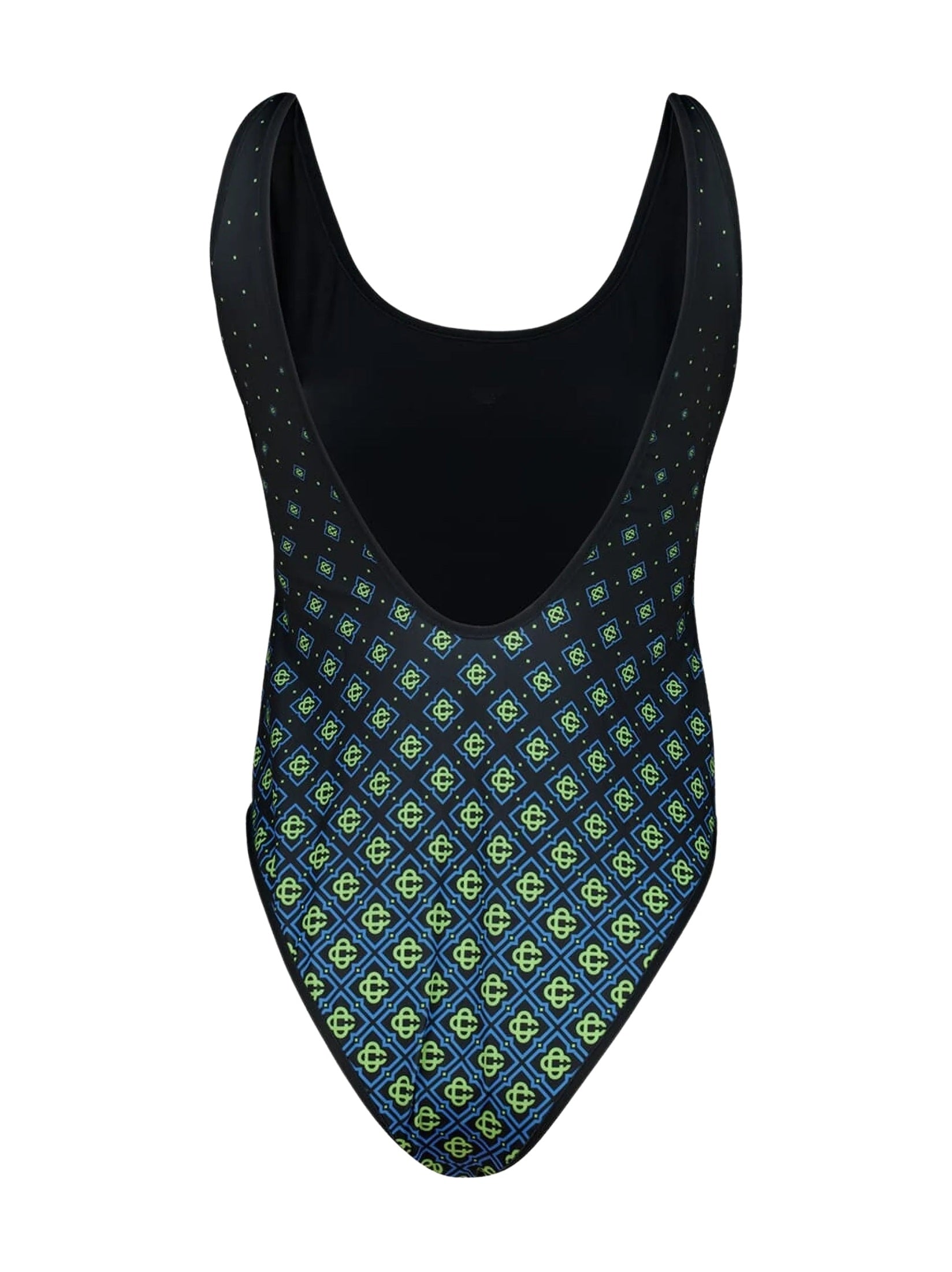 Degrade black monogram printed swimsuit
