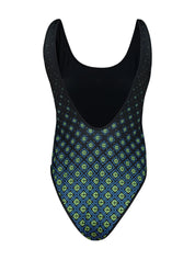 Degrade Black Monogram Printed Swimsuit