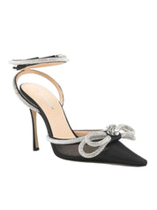 Double Bow Black Mesh High Heels (110Mm)