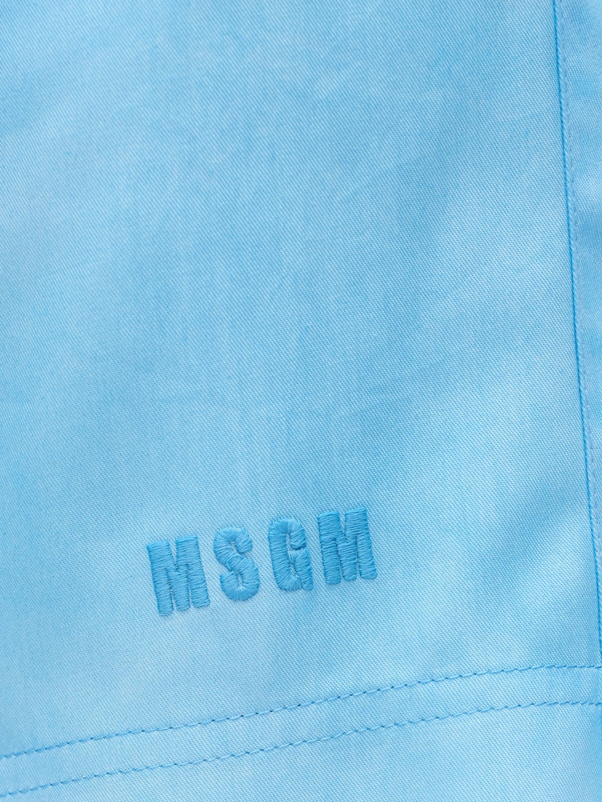 Light blue lyocell Bermuda shorts