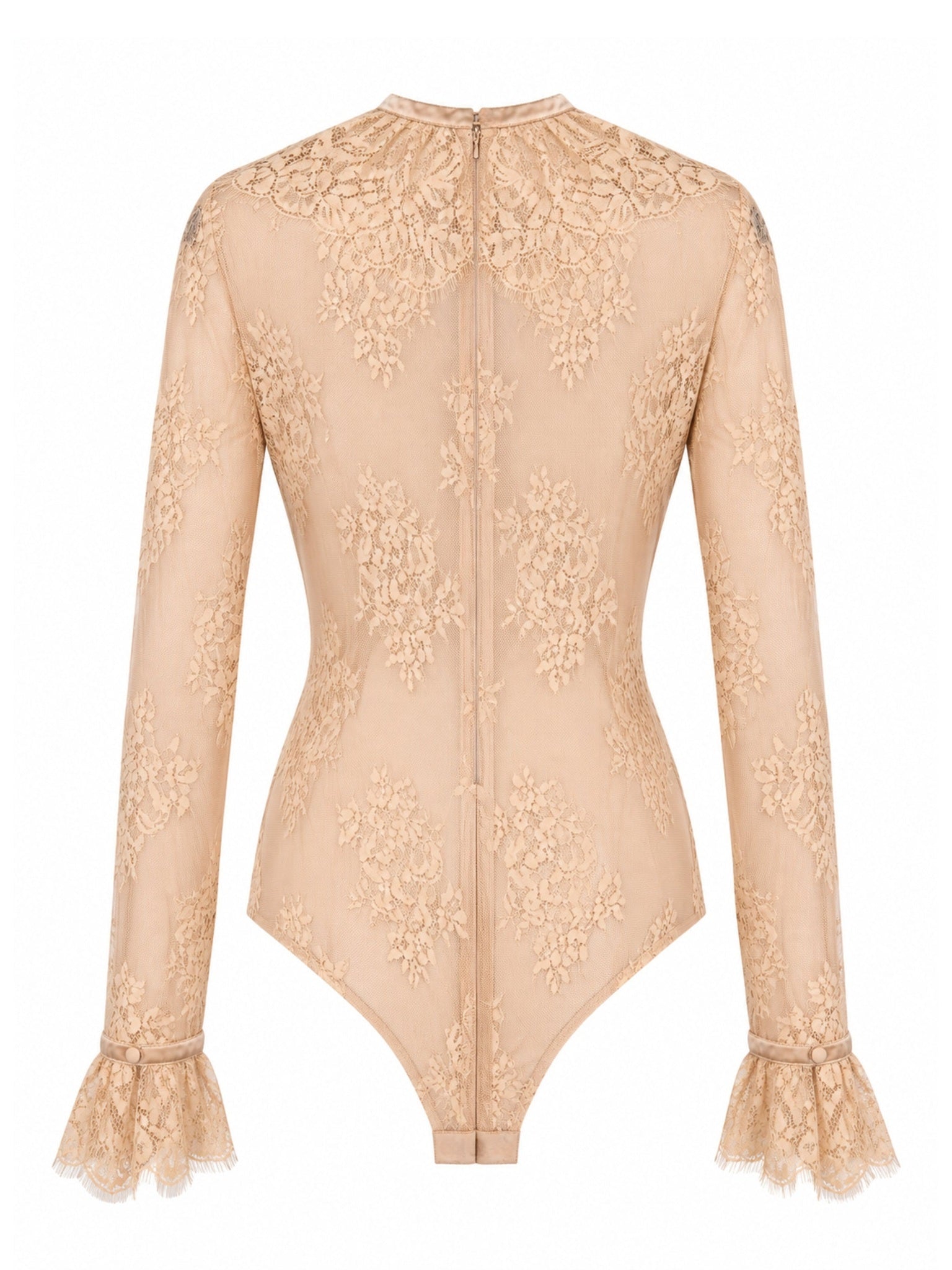 Ruffle-Detail Sheer Blouse
