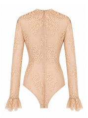 Ruffle-Detail Sheer Blouse