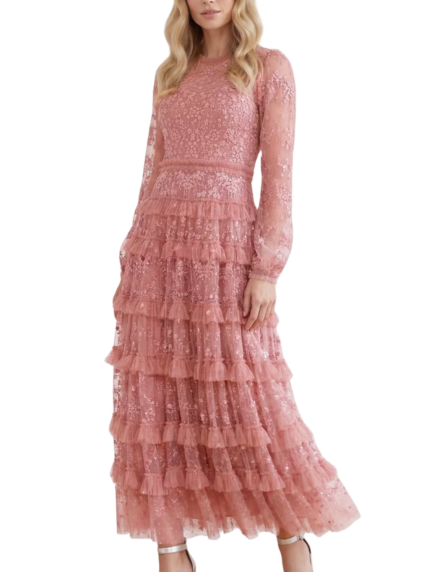 Blossom lace ankle gown