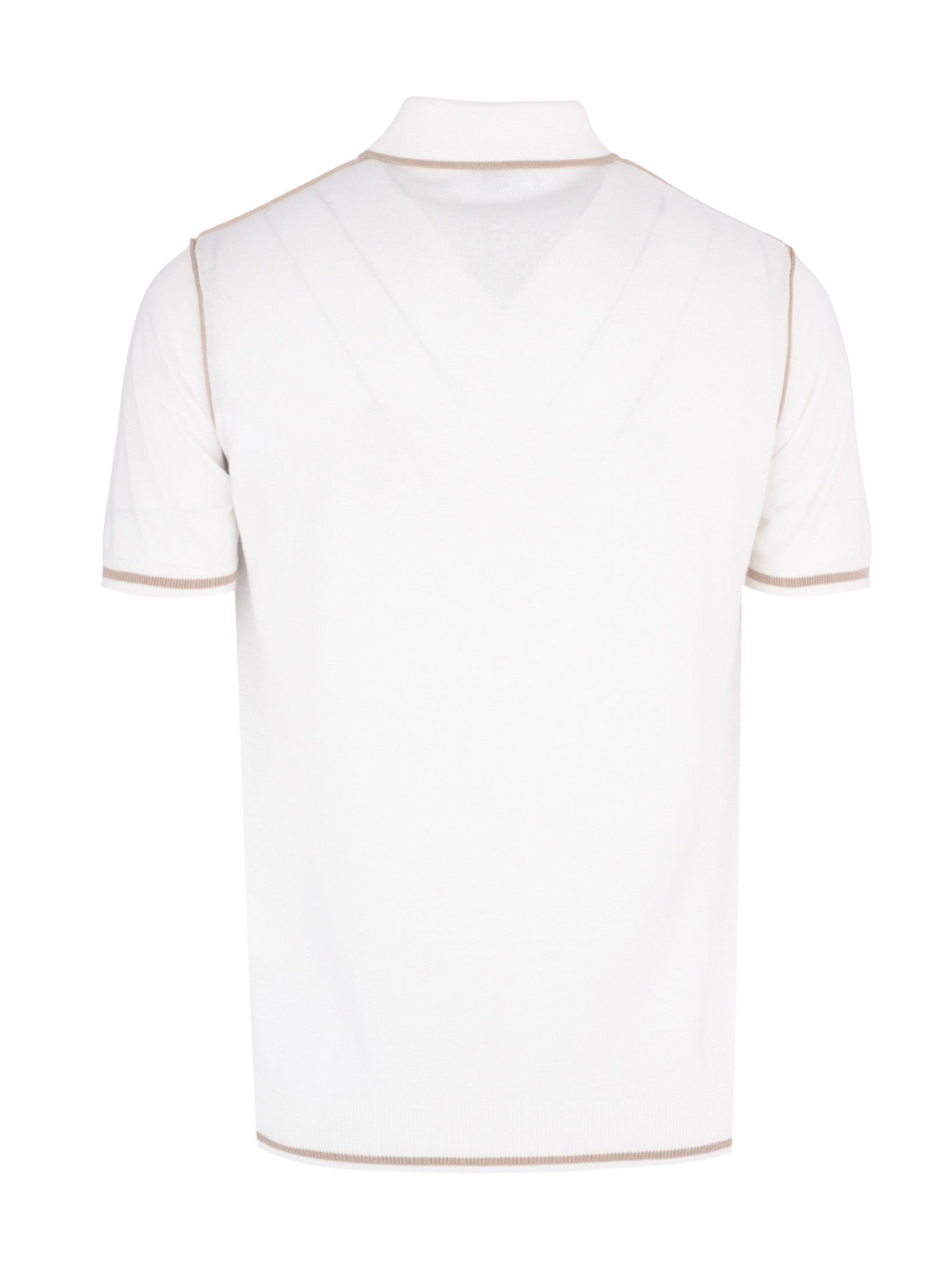 White cotton short sleeved polo shirt