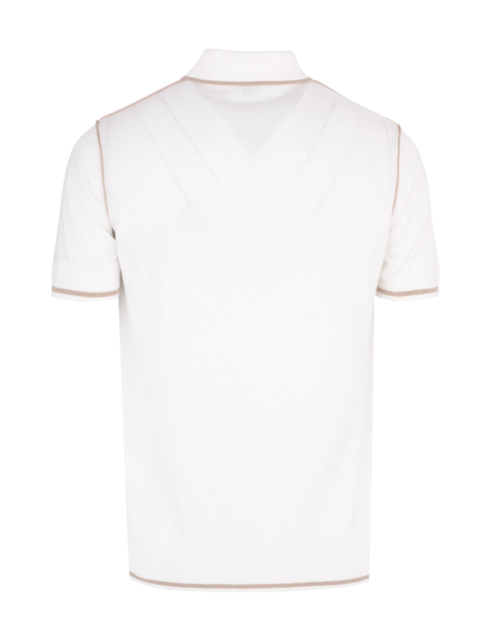White cotton short sleeved polo shirt