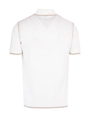 White Cotton Short Sleeved Polo Shirt