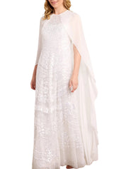 Anais sequin cape gown