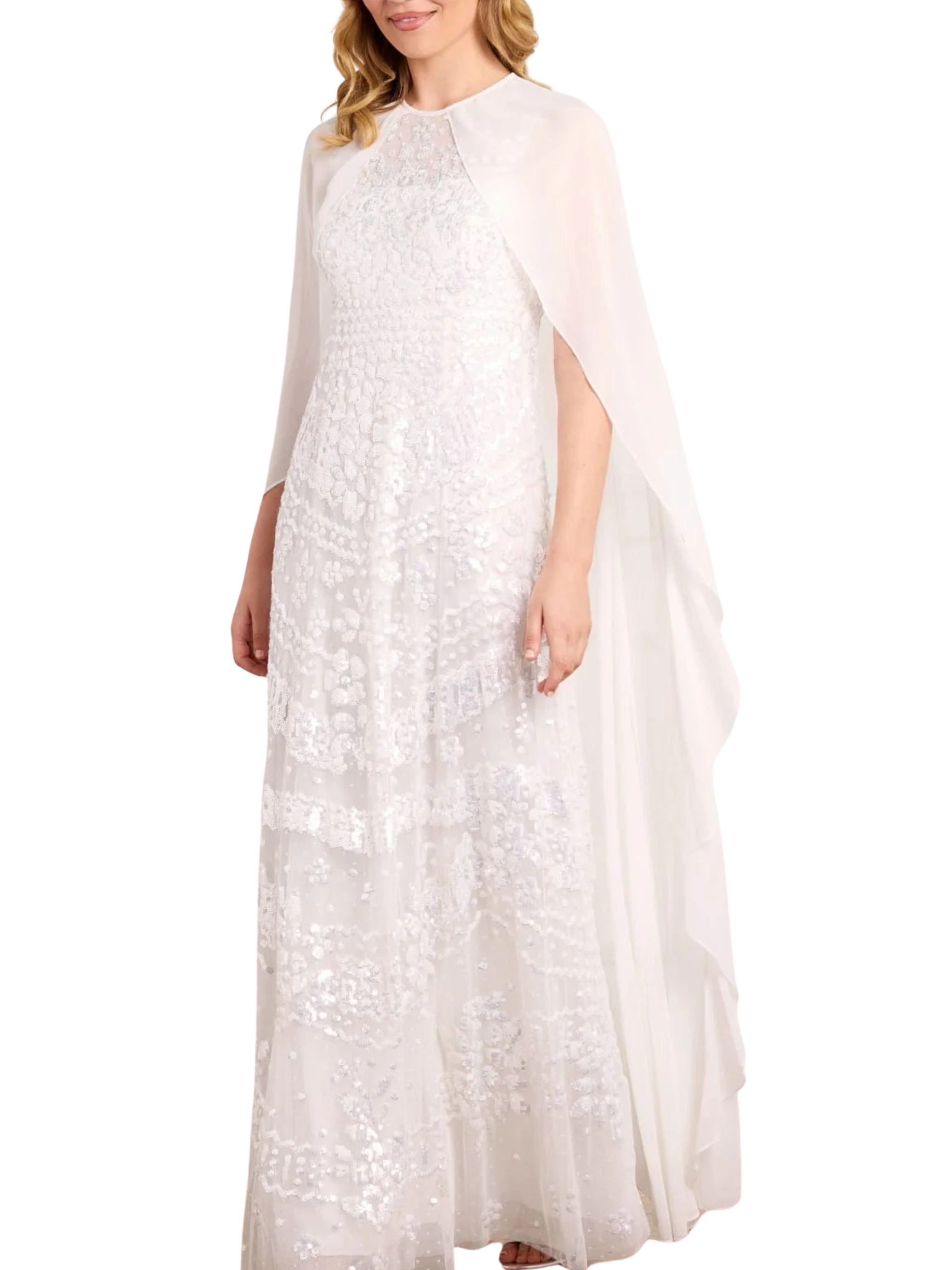 Anais sequin cape gown