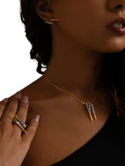 Ibex earrings in sterling silver & 18k gold vermeil and rhodium