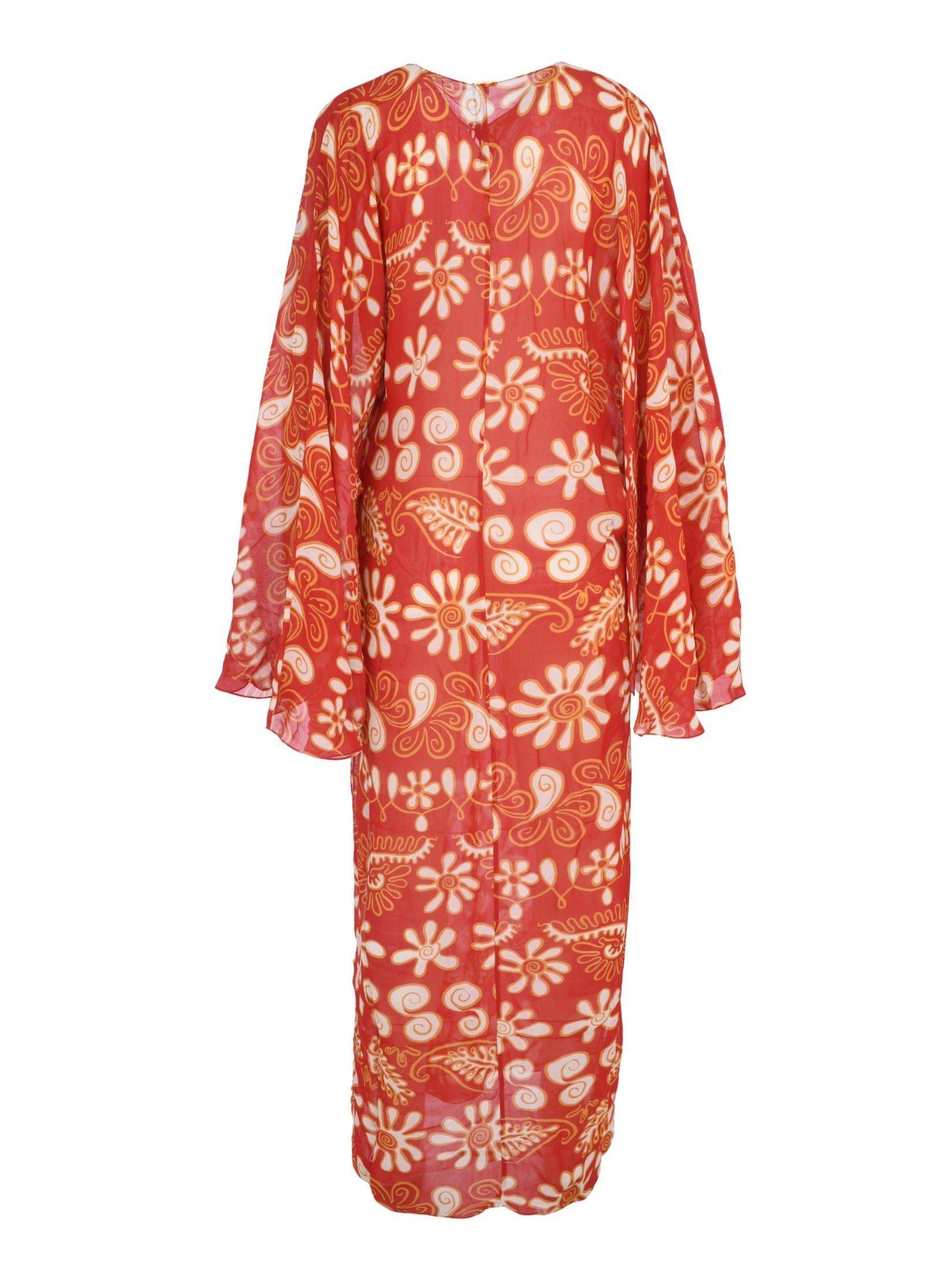 Deep v-neck kaftan featuring extra long flared sleeves
