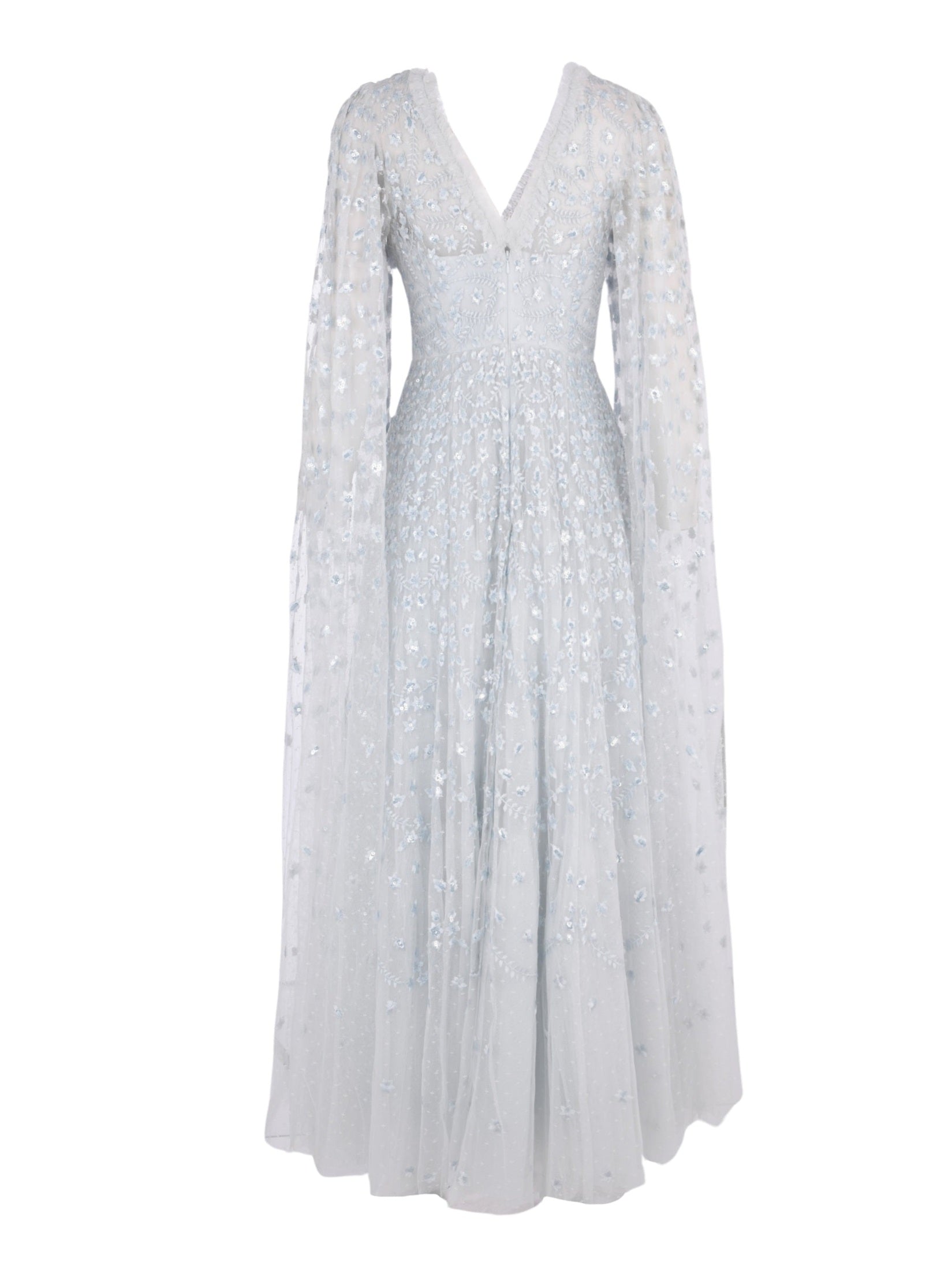 Clover cape sleeve ankle gown