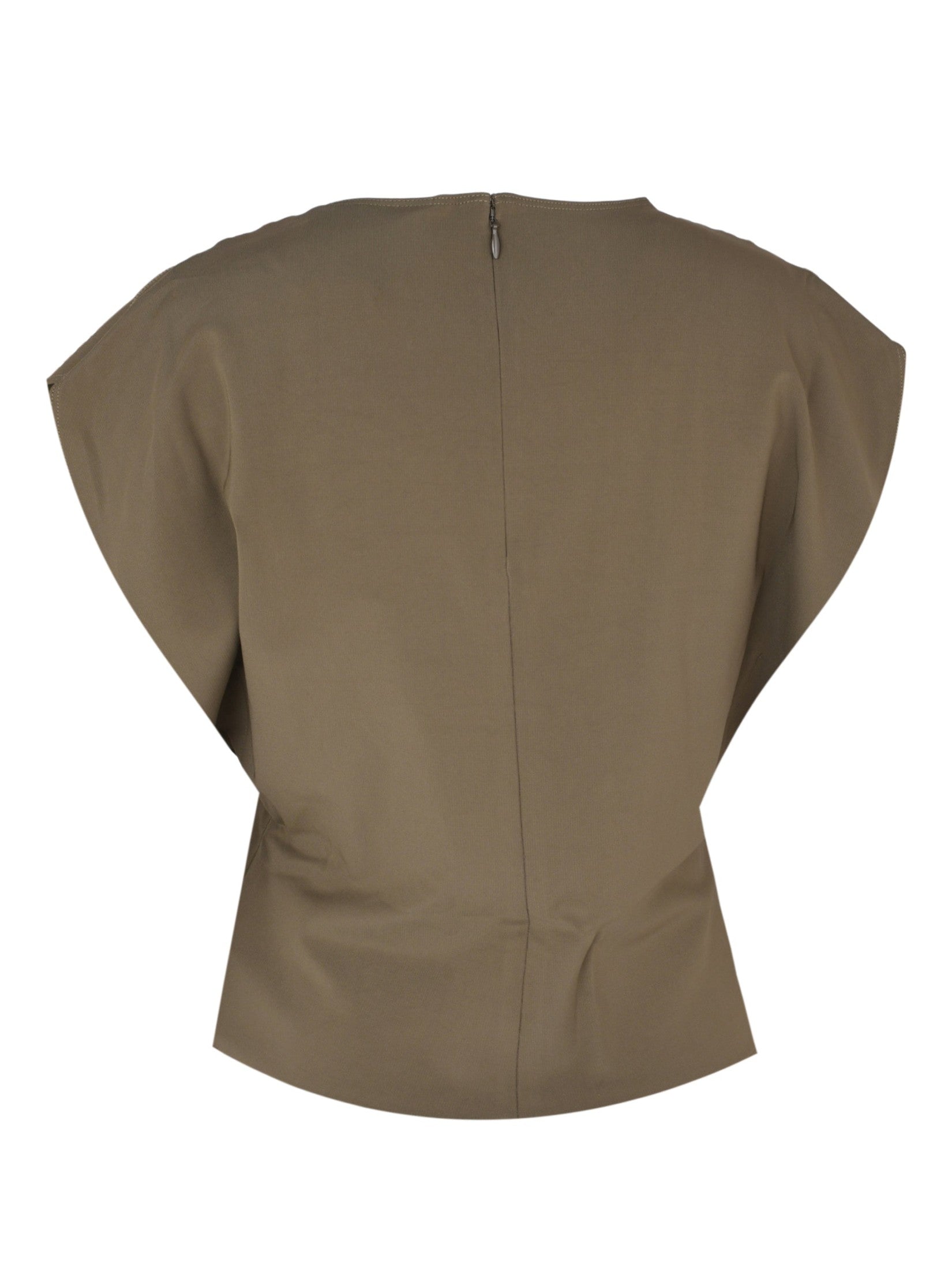 Petal drape sleeve jersey top