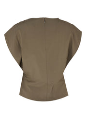 Petal drape sleeve jersey top