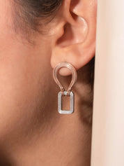 Asha earrings in in sterling silver & 18k rose gold vermeil and rhodium