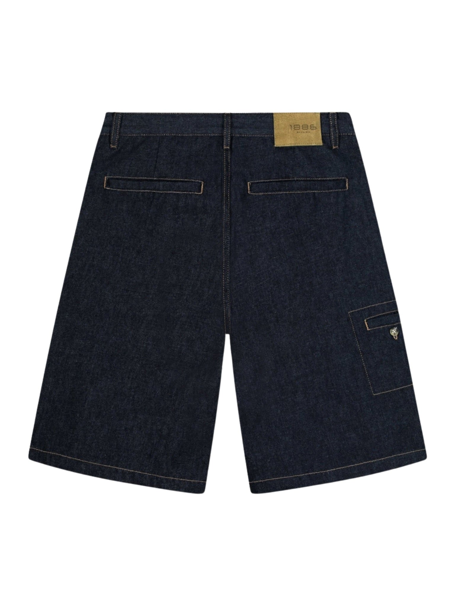 The stitched denim shorts