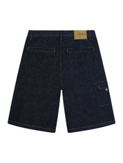 The stitched denim shorts