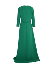 ASPEN LONG SLEEVE A-LINE GOWN WITH ROUND NECKLINE