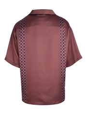 CENMAR SATIN BROWN PATTERN PRINTED SHIRT